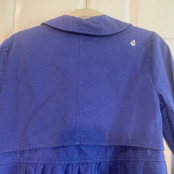 Volcom Blue & White Striped Double Breasted Collared Blazer size Medium - Picture 9 of 15